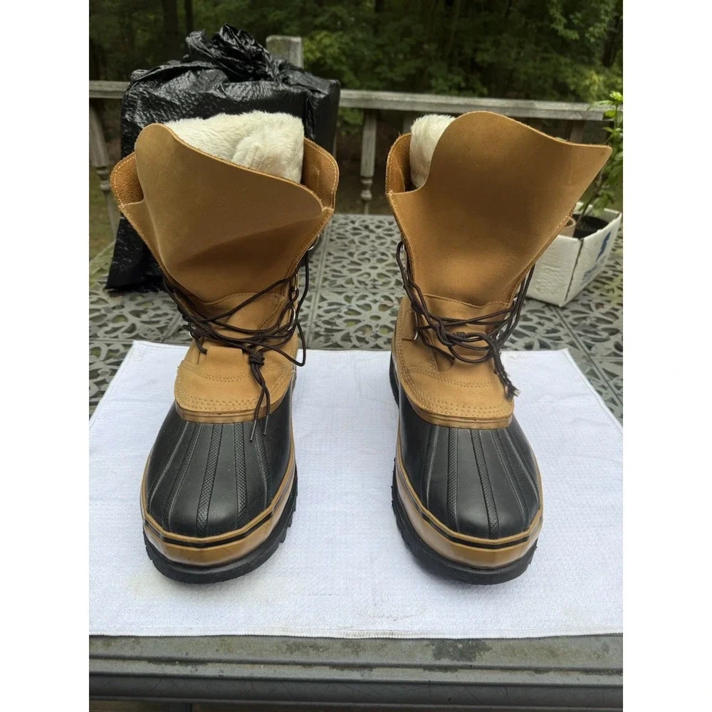 Cabelas Winter Range II Pac Boots Mens 13 Waterproof Leather Rubber 83-0145